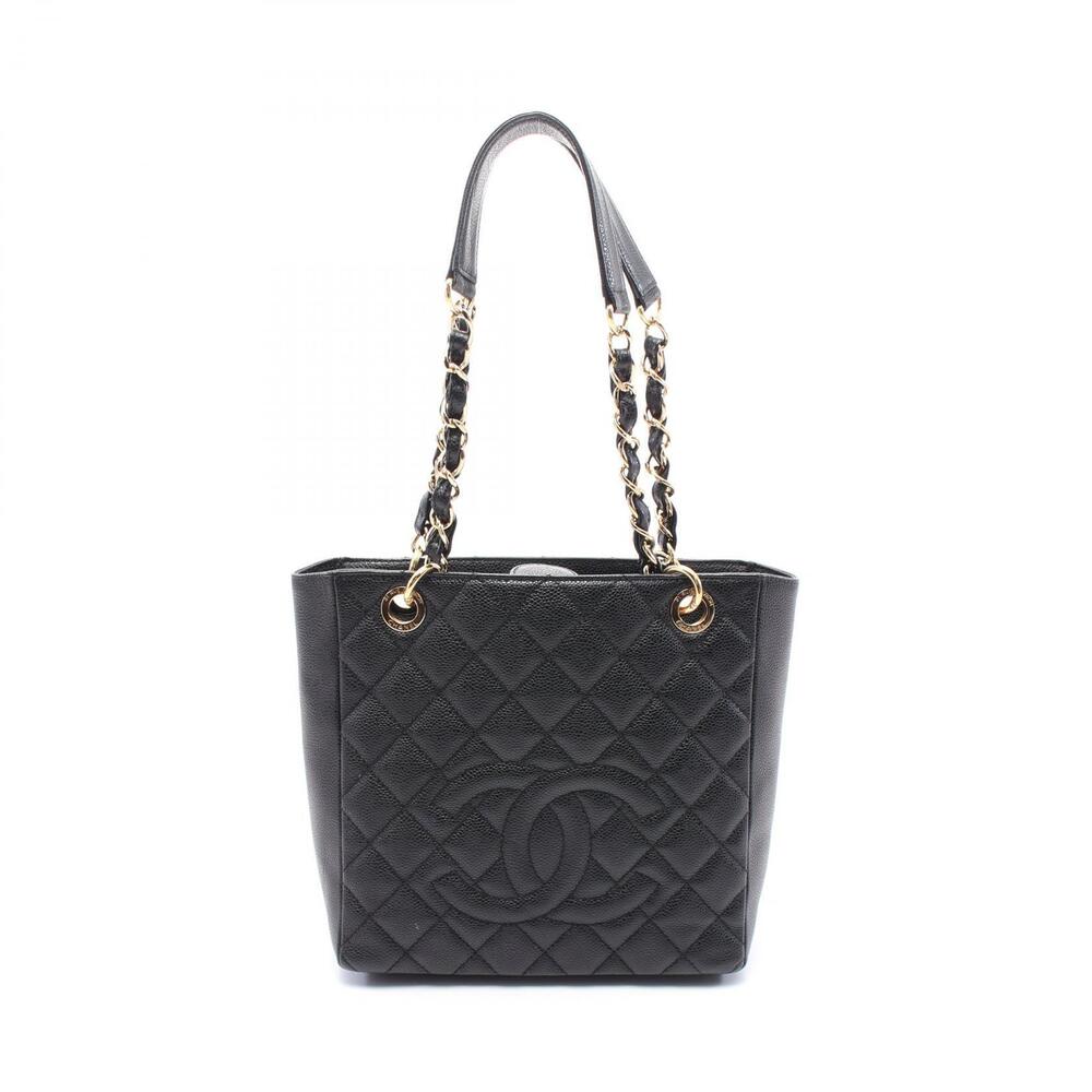 Chanel Matelasse PST Tote Bag Leather Black